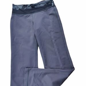 Lululemon Gray Leggings with Black Floral Waist Band